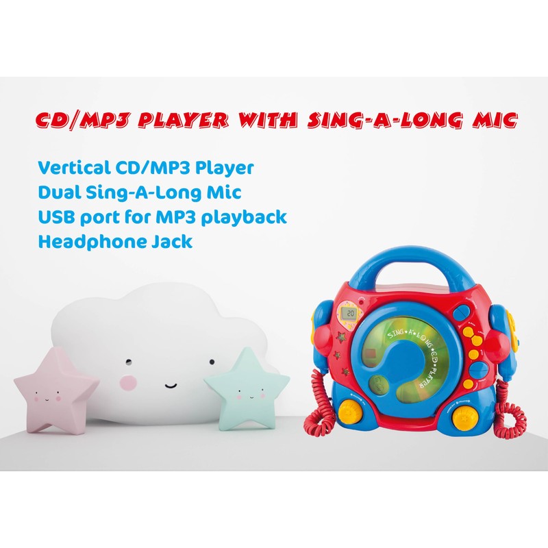 HANNLOMAX HX-335CD CD/MP3 Player with Dual Sing-A-Long Mic, USB Port