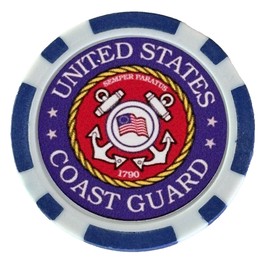 SportzCollectables.com United States Coast Guard - Magnetic Clay Poker Chip - Golf Ball Marker