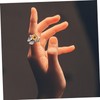 FOMIYES Sunflower Open Ring with Rhinestones Adjustable Finger Decoration for
