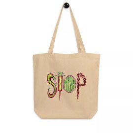 Geanina Medana Creations 100% Organic Cotton Tote Bag Stop Mrna Antivax