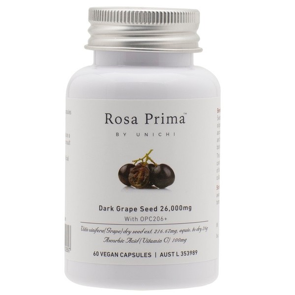 Unichi Rosa Prima Dark Grape Seed 26,000mg Vegan Cap X 60