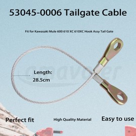 amavoler 2 Pcs 53045-0006 Tailgate Cable Aftermarket Replacement Parts Compatible for Kawasaki Mule 600 610 XC 610XC Hook Assy Tail Gate.