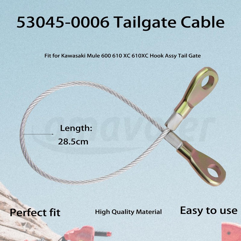amavoler 2 Pcs 53045-0006 Tailgate Cable Aftermarket Replacement Parts Compatible