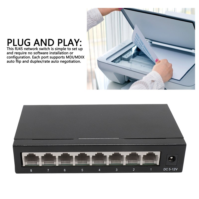 Fast Ethernet Switch 8 Ports 10 100 1000Mbps Anti Thunder