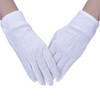White Stitched Cotton Gloves Parade Gloves with Snap Closure, 2