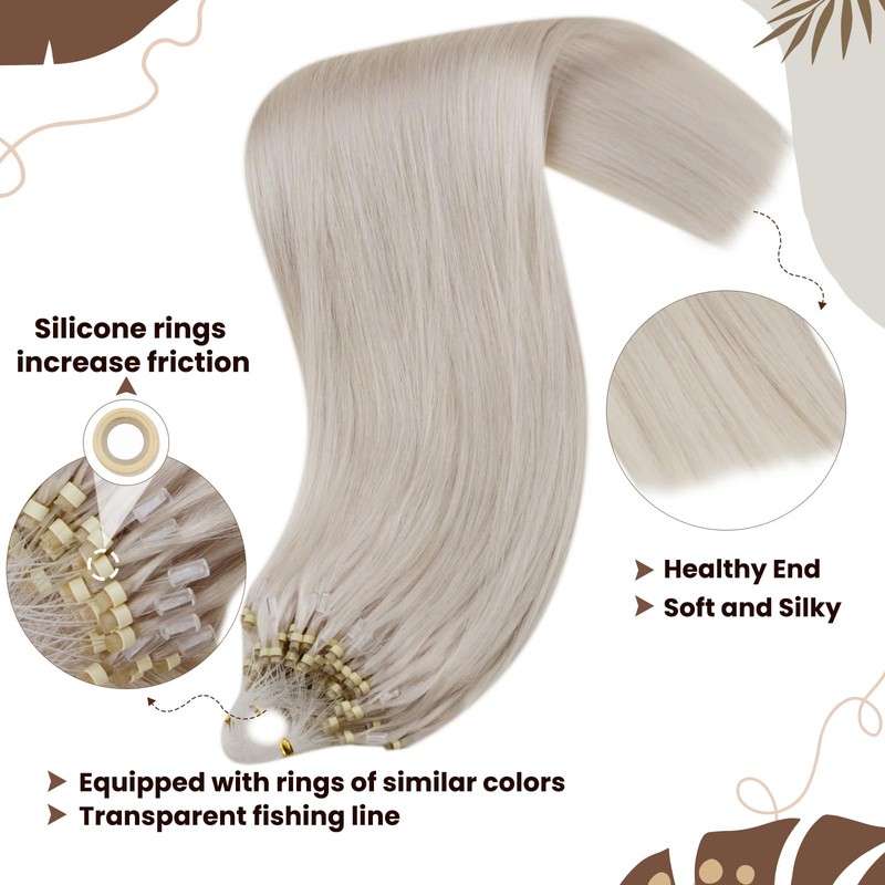 Hetto Blonde Micro Ring Extensions, Real Hair Remy Micro Ring