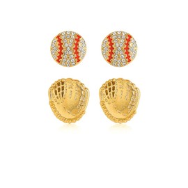 Golf Earrings Studs for Women Rhinestone Sports Earring Sets Tennis Baseball Stud Earrings Game Day Earring Outfits Costume Jewelry