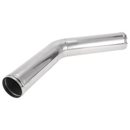 Motoforti 76mm / 3" OD T304 Stainless Steel 45 Degree Mandrel Exhaust Tube with Bead Roll DIY Custom Car Modified Exhaust Pipe Tubing Piping 11.81" Length Silver Tone