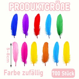ClcIosis 700 Stück Bunte Federn Set, Bastel Federn Natürliche für Handwerk, Hochzeit Weihnachten Feder Deko für Ohrringe Kopfschmuck Federblumen Party Dekorationen