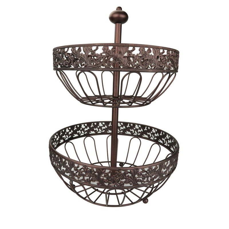 ROSYLINE 2 tier fruit basket, fruit bowl, multi-purpose kitchen and