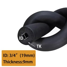 JoyTube Pipe Insulation Foam Tube, 3/4"(19mm) ID Wall Thickness 3/8" Length 6FT, Foam Tubing Black Pipe Cover Heat Preservation for Water Pipe Freeze Protection,Guitar Stands,Machine Handle＆Roof Rack