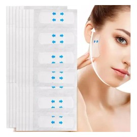 Parche De Estiramiento Facial Forma De V Transpirable 40pz                                                                                            