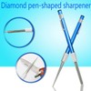 2 PCS Portable Knife Steel Sharpener Rod, Serrated Diamond Retractable