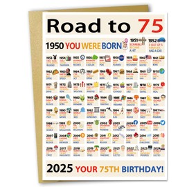 OJsensai Happy 75th Birthday Gifts Decorations for Women Men, Big 75 Years Old Bday Card for Mom Dad Grandma Grandpa