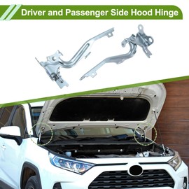 HOPESPANNER No.534100T010/534200T010 Hood Hinges for Toyota Venza 2009-2017 Silver Tone Front Driver and Passenger Side Front Bonnet Bracket Iron 1 Pair