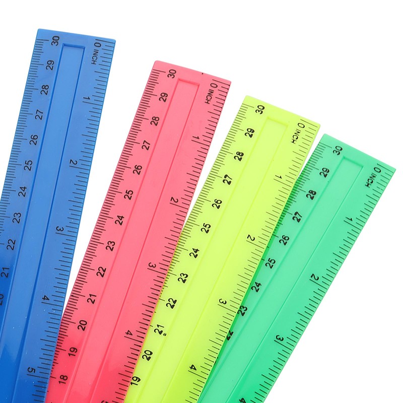 MUKCHAP 32 Pack 30cm Coloured Rulers, 12 Inch Plastic Straight