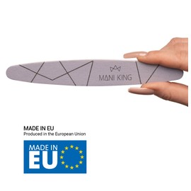 MANI KING 25pcs Professional Nail File Ellipse 100/180 Grey Heavy Duty Single Use Good Quality Nail File Abrasion Resistant Nail File Set Made in EU