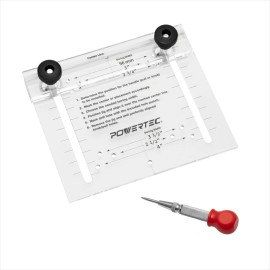 POWERTEC 71412 Cabinet Hardware Drawer Pull Jig Template and Center Punch Kit