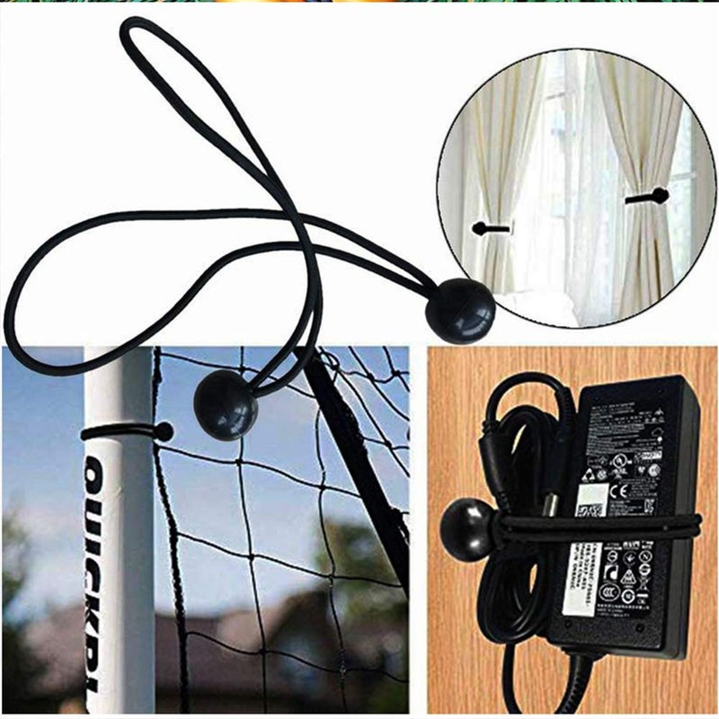 10x Strong Tarpaulin Elasticated Ball Bungee Cords - Boat Cover/Tarp