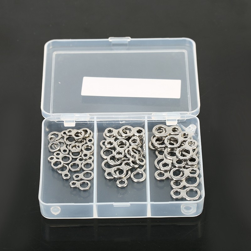60pcs Stainless Steel Solid Fishing Figure 8 Jigging Rings Lure