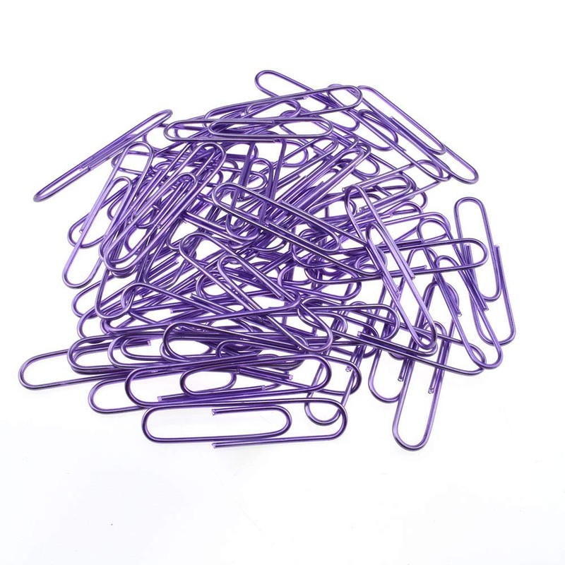 HAHIYO Paper Clips Large 2 inches Length Purple Paperclips Vinyl