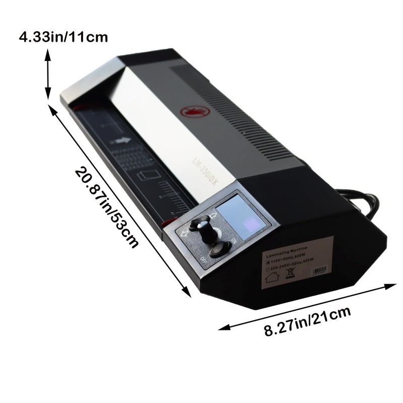 BEILOCKERY 110V 13" A3 Laminator Hot&Cold Laminating Machine, 4-Roller Laminator