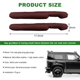 SHMZK 2 PCS Leather Car Seat Gap Filler, Auto Seat Blocker Organizer Fill The Gap Between Seat and Console, Universal Gap Filler Plug Stop Things from Dropping for Car SUV Truck (Wine Red)