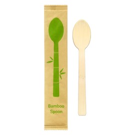 Kyushu Shiko FSC BS-001 Bamboo Spoons, 100 Pieces, Craft Included, 6.7 inches (17 cm), Paper Packaging, Bamboo, Individual Packaging, Disposable, Eco-friendly, Cafe, Outdoor, Hospitality (Bamboo Spoons 100 Pieces)