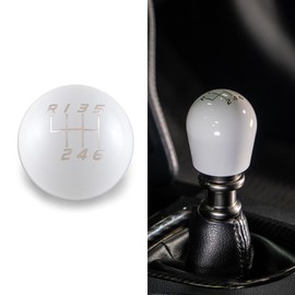 Billetworkz Weighted Shift Knob Compatible with 6 Speed Ford Mustang GT 2015-25, Gloss White