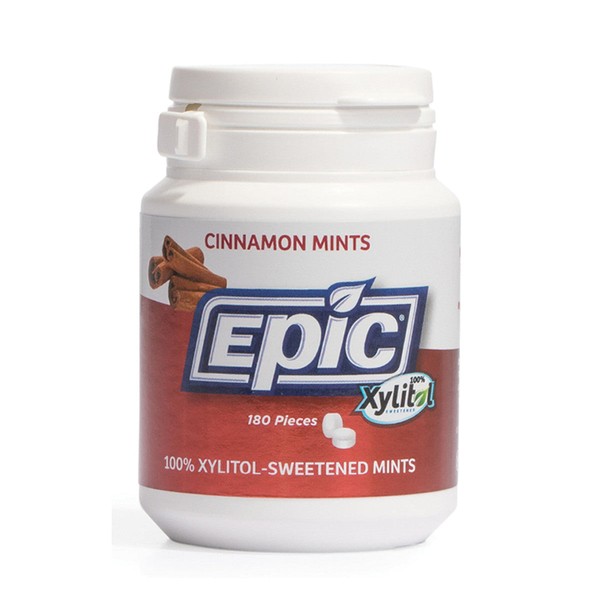 Epic Xylitol Dental Mints 180pc Tub, Fresh Fruits