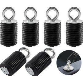 FUNNTY 6 Pcs Tie Down Anchor, ATV Anchors Compatible with Polaris Ranger 1000 XP 900 XP 800 700 500 570 General 1000 Polaris Accessories with 1-7/16" Hole (Black)