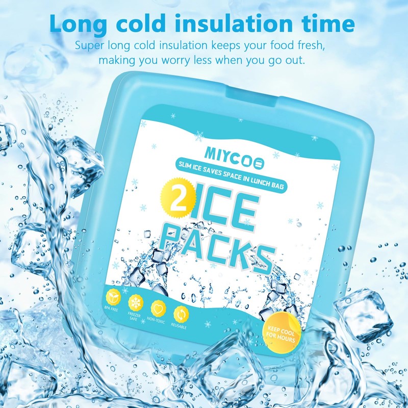 MIYCOO Ice Packs for Lunch Boxes & Lunch Bag -