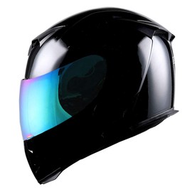 1STorm Motorcycle Full Face Helmet Skull King Glossy Black+ One Extra Clear Shield, Size Small(53-54 cm,20.9/21.3 Inch)