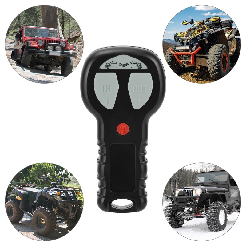 QWORK Wireless Winch Remote Control Kit IP68 Waterproof DC12-100V, Control