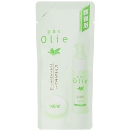 PAX Olie Foam, Face Foam, Refill, 4.9 fl oz (140 ml), Facial Cleansing Soap, Foam Pump, Additive-Free, For Sensitive Skin, 100% Naturally Derived, Solar Fat, Organic