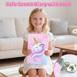 HoomTop DIY Journal Kit Lockable for Girls Ages 6 7 8 9 10 11 12 14 Journals & Notebooks Birthday Christmas Gifts (129Pcs)