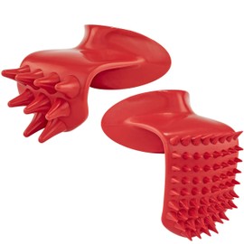 Lick'em Tongue Cat Scratcher Brush Combo Set – Funny Novelty Gag White Elephant Gift for Cat Lovers, Red, Model