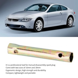 Qiilu Wrench Tool, Spark Plug Wrench, 130 mm Wrench Tool, Double End Spark Plug Socket Wrench 16/18 mm Reach Wrench