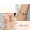 GNOCE Women's Sterling Silver Forever Love Heart Bracelet Charm with