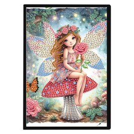 JISHSHAY A5 Diamond Painting Notebook Elf Mushroom Diamond Art Sketch Book with Leather Cover Special Shape Diamond Art Accessories Diamond Art Kits Crystal Art Office Supplies School Supplies