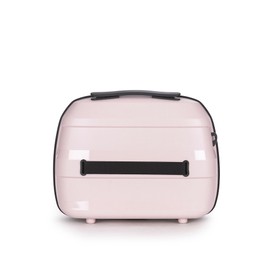Stratic Straw + Hard Shell Suitcase Trolley Hand Luggage Suitcase Travel Suitcase Sustainable 4 Wheels Expandable TSA Lock, rose, Cosmetic case