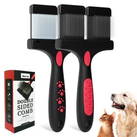 Dual Flexible Slicker Brush for Dogs&Cats Double-Sided Dog Brush