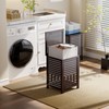 SMIBUY Double Laundry Hamper with Lid, 120L Bamboo Laundry Basket
