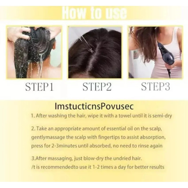 2pcs Aceite Esencial Para Cuidado Del Cabello Veganic Hair