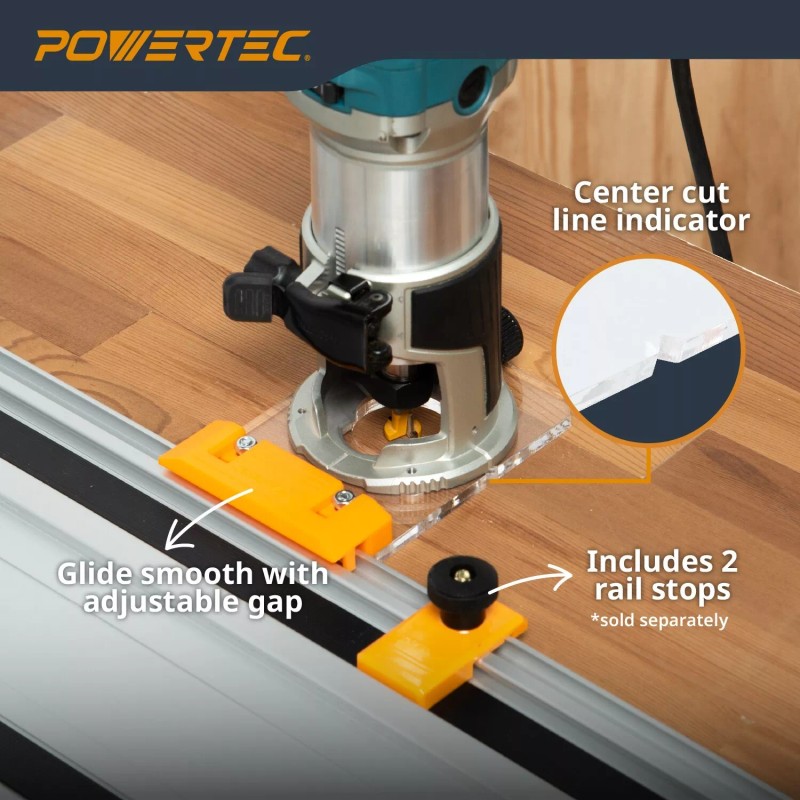 Powertec Router Guide Rail Adapter for Makita RT0701C, XTR01Z, DRT50