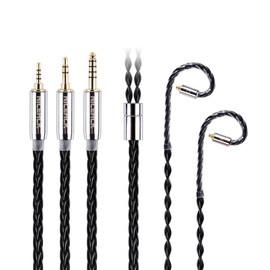 NICEHCK BlackCat in Ear Monitor Cable, 8-Core IEM Cables, Zinc Copper Alloy Oil-Infused Earphone Upgraded Cords, 1.25m Balanced Cable for 7HZ Timeless AE TINHIFI T2 PRO T3 T4 (4.4mm MMCX)