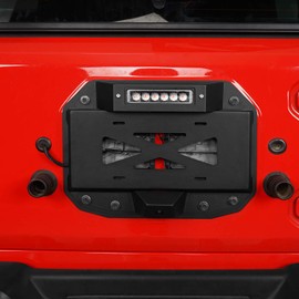 u-Box JL Wrangler Spare Tire Delete License Plate Relocation Kit w/Hole for Factory Back-up Camera & Plate Illuminate Light & Third Brake Light Compatible with Jeep Wrangler JL 2018-2025