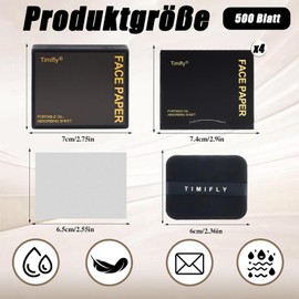 Pack of 5 Oil Control Paper, Blotting Paper, Blotting Paper, Quality Face Oil Blotting Paper, Oil-Absorbing Sheets, 500 Pieces Matte Paper for Oily and Oily Skin Face