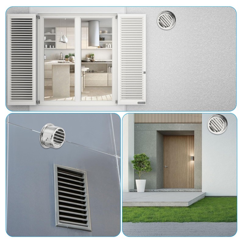PATIKIL 4" 304 Stainless Steel Vent Cover, Exterior Wall Round