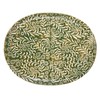 Creative Co-Op Stoneware Platter with Wax Relief Botanicals, Green